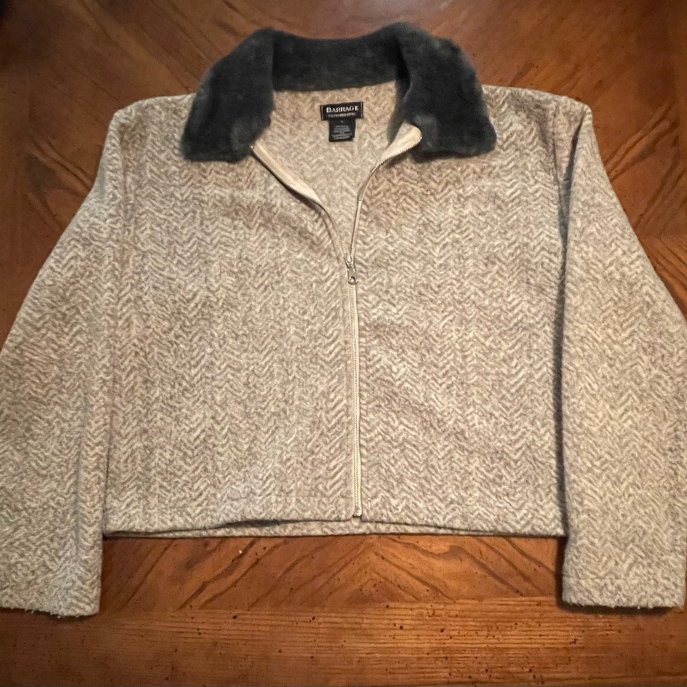 Barrage Authentic zip up jacket with faux fur collar. So comfortable!